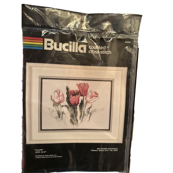 Bucilla Counted Cross Stitch Kit Spring Tulips Flowers Craft Hobby 40256 USA - Picture 1 of 3